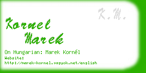 kornel marek business card